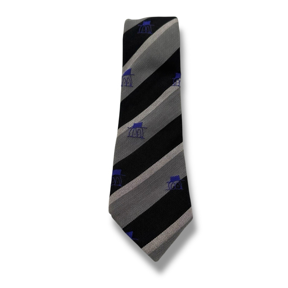 Alexander Olch NYC Designer Skinny Striped Tie Cotton Gray Black Luxury 59x2.5